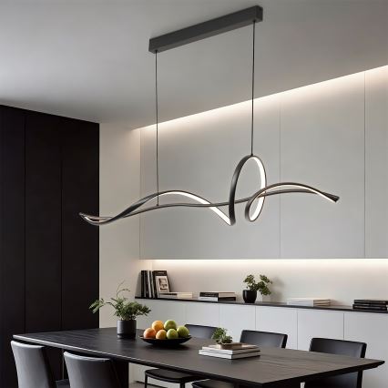 Brilagi - LED dimbare hanglamp met kabel SIGNATURE LED/55W/230V 3000-6000K 120x23 cm zwart + afstandsbediening