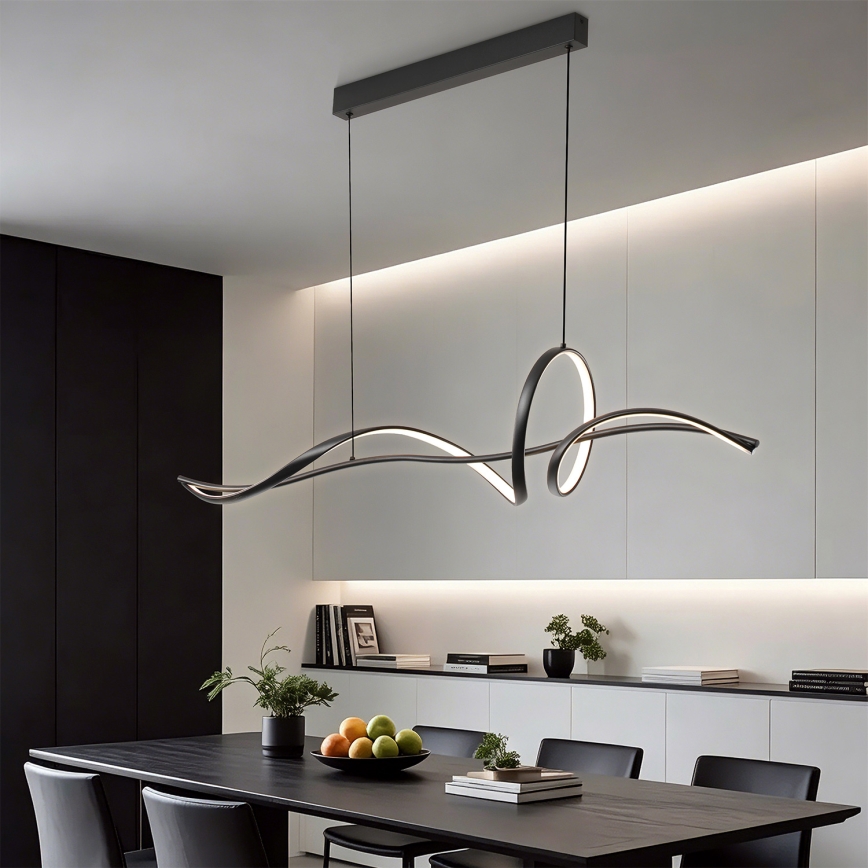 Brilagi - LED dimbare hanglamp met kabel SIGNATURE LED/55W/230V 3000-6000K 120x23 cm zwart + afstandsbediening