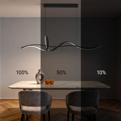 Brilagi - LED dimbare hanglamp met kabel SIGNATURE LED/55W/230V 3000-6000K 120x23 cm zwart + afstandsbediening