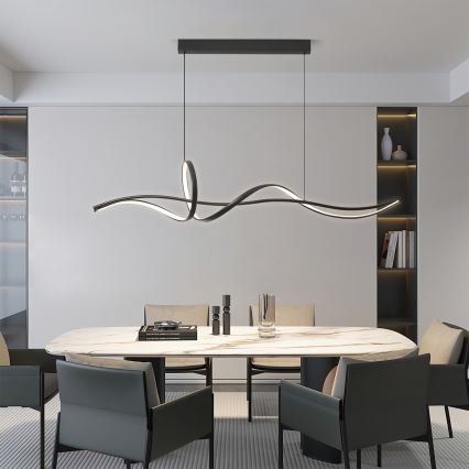 Brilagi - LED dimbare hanglamp met kabel SIGNATURE LED/55W/230V 3000-6000K 120x23 cm zwart + afstandsbediening