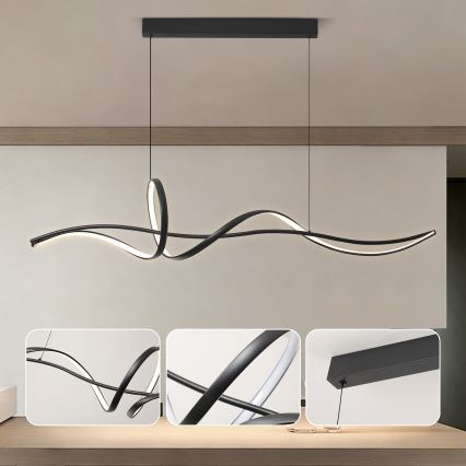 Brilagi - LED dimbare hanglamp met kabel SIGNATURE LED/55W/230V 3000-6000K 120x23 cm zwart + afstandsbediening