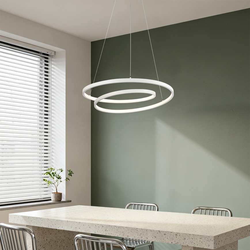 Brilagi - Dimbare LED-hanglamp met kabel TWISTER LED/48W/230V 3000-6000K Ø 50 cm wit + afstandsbediening