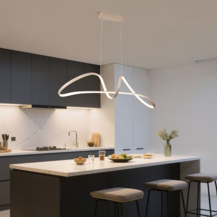 Brilagi - LED-dimbare hanglamp aan kabel TWISTER LED/60W/230V 3000-6000K beige + afstandsbediening