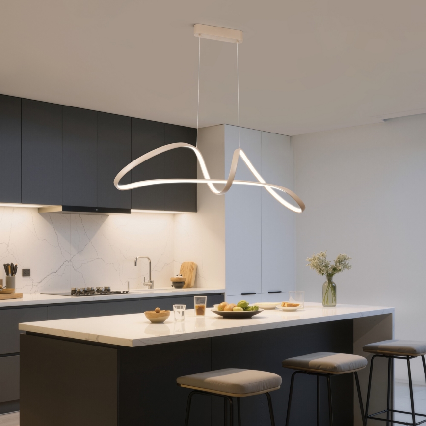 Brilagi - LED-dimbare hanglamp aan kabel TWISTER LED/60W/230V 3000-6000K beige + afstandsbediening