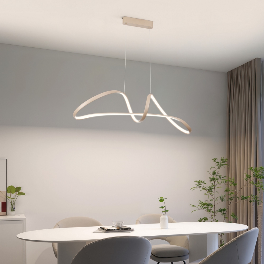 Brilagi - LED-dimbare hanglamp aan kabel TWISTER LED/60W/230V 3000-6000K beige + afstandsbediening