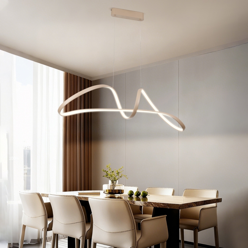 Brilagi - LED-dimbare hanglamp aan kabel TWISTER LED/60W/230V 3000-6000K beige + afstandsbediening