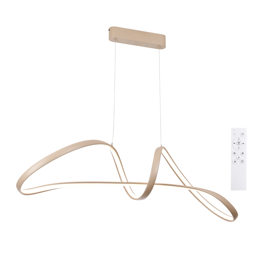 Brilagi - LED-dimbare hanglamp aan kabel TWISTER LED/60W/230V 3000-6000K beige + afstandsbediening