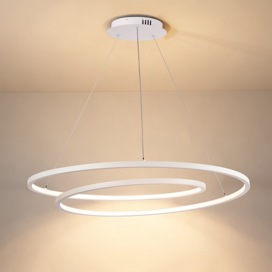 Brilagi - LED-dimbare hanglamp aan kabel TWISTER LED/105W/230V 3000-6000K Ø 100 cm wit + afstandsbediening
