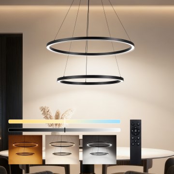 Brilagi - LED-dimbare kabelhanglamp PORTOFINO LED/98W/230V 3000-6000K diam. 80 cm zwart + afstandsbediening