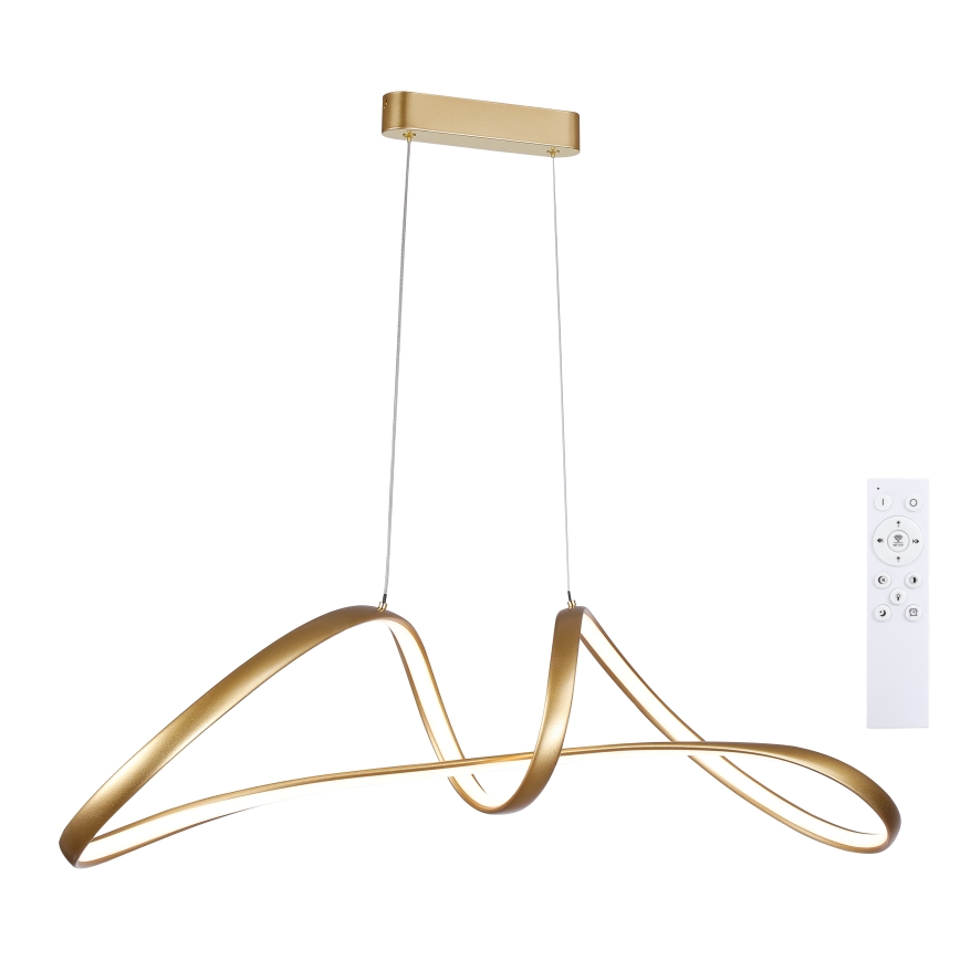 Brilagi - LED dimbare pendellamp aan kabel TWISTER LED/60W/230V 3000-6000K goudkleurig + afstandsbediening