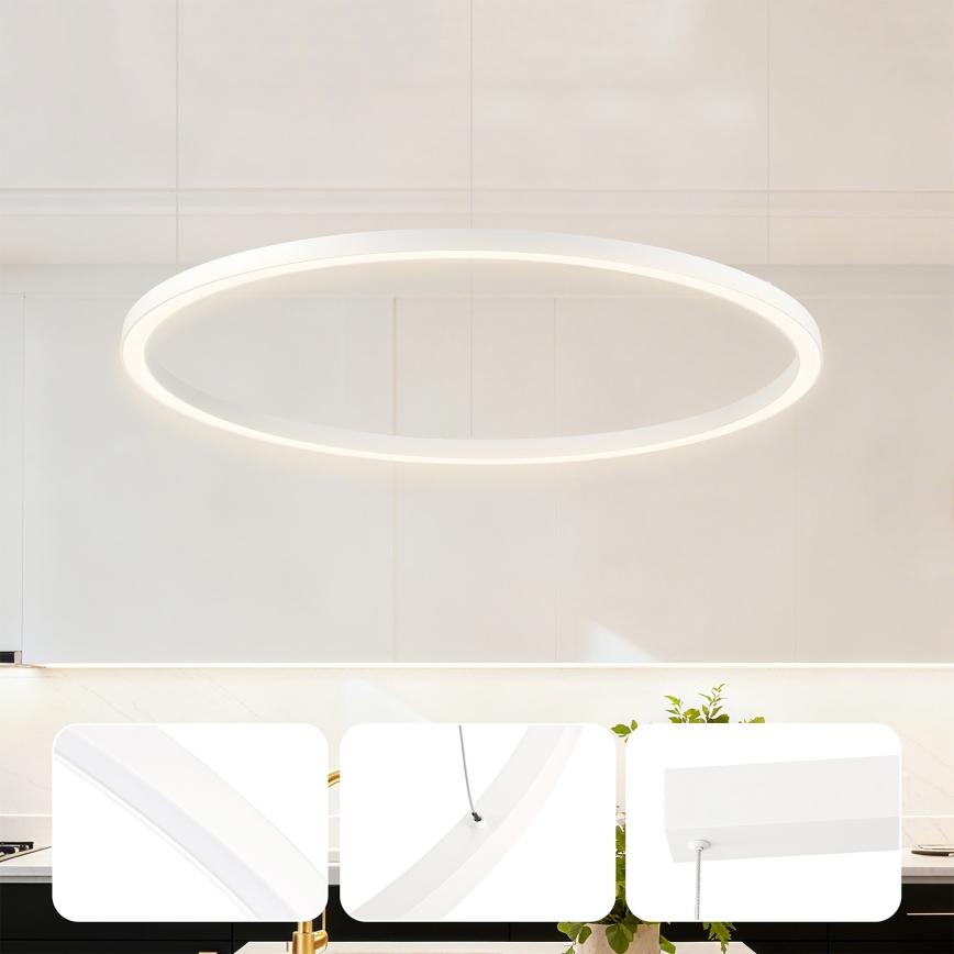 Brilagi - Dimbare LED-hanglamp aan kabel PORTOFINO LED/60W/230V 3000-6000K Ø 80 cm wit + afstandsbediening
