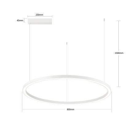Brilagi - Dimbare LED-hanglamp aan kabel PORTOFINO LED/60W/230V 3000-6000K Ø 80 cm wit + afstandsbediening