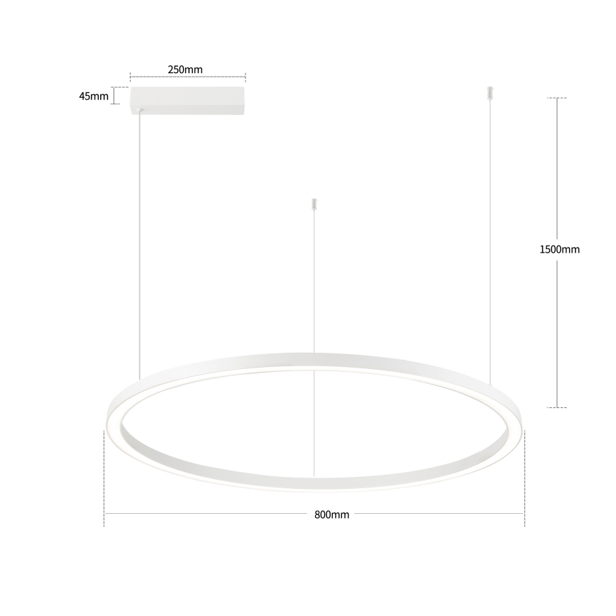 Brilagi - Dimbare LED-hanglamp aan kabel PORTOFINO LED/60W/230V 3000-6000K Ø 80 cm wit + afstandsbediening
