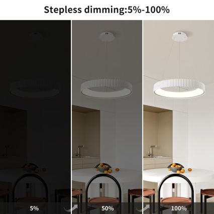 BRILAGI - Dimbare hanglamp aan kabel FALCON MODERN LED/54W/230V 3000-6000K Ø 60 cm wit + afstandsbediening