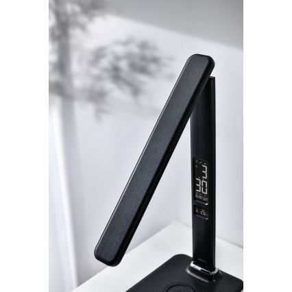 Brilagi - dimbare LED-tafellamp met draadloze QI-oplader en USB REGINA LED/8,5W/230V zwart