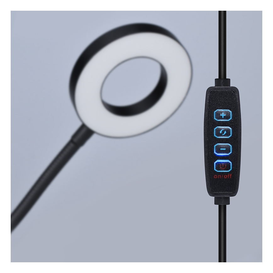 Brilagi -LED Dimbare lamp met klem ORBELA LED/8W/5V 3000/4000/5000K zwart