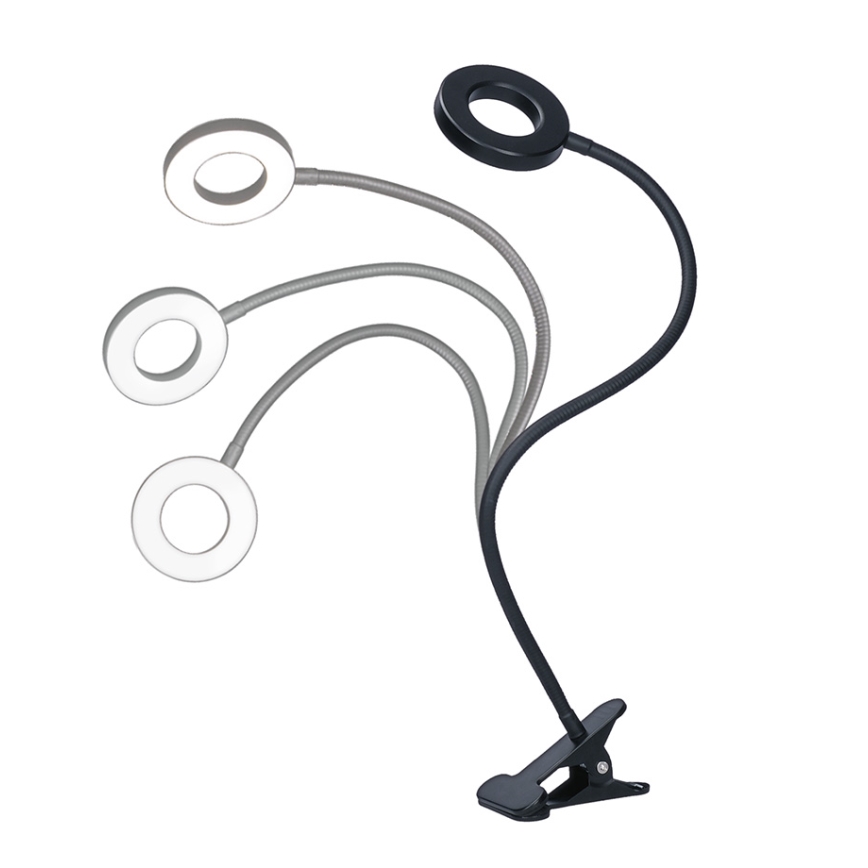 Brilagi -LED Dimbare lamp met klem ORBELA LED/8W/5V 3000/4000/5000K zwart