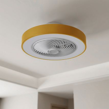 Brilagi - Dimbare LED-plafondlamp met ventilator LED/38W/230V 3000-6500K 3000-6500K Ø 50 cm goudkleurig + afstandsbediening