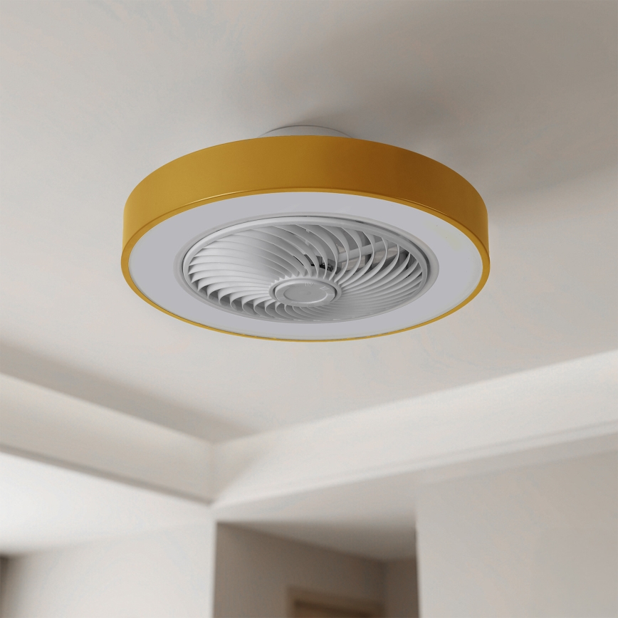 Brilagi - Dimbare LED-plafondlamp met ventilator LED/38W/230V 3000-6500K 3000-6500K Ø 50 cm goudkleurig + afstandsbediening