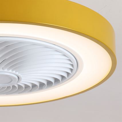 Brilagi - Dimbare LED-plafondlamp met ventilator LED/38W/230V 3000-6500K 3000-6500K Ø 50 cm goudkleurig + afstandsbediening