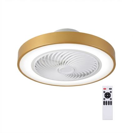 Brilagi - Dimbare LED-plafondlamp met ventilator LED/38W/230V 3000-6500K 3000-6500K Ø 50 cm goudkleurig + afstandsbediening