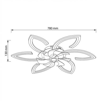 Brilagi - LED dimbare plafondlamp met ventilator LED/50W/230V 3000-6500K wit + afstandsbediening