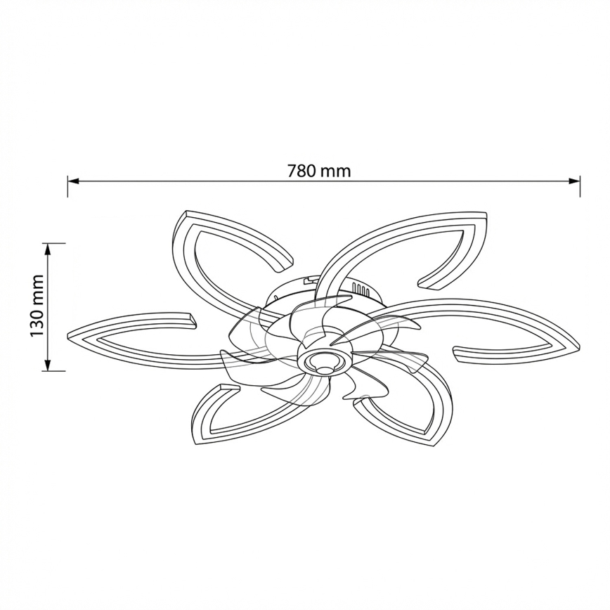 Brilagi - LED dimbare plafondlamp met ventilator LED/50W/230V 3000-6500K wit + afstandsbediening