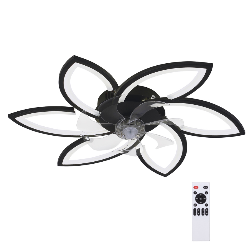 Brilagi - LED dimbare plafondlamp met ventilator LED/50W/230V 3000-6500K zwart + afstandsbediening