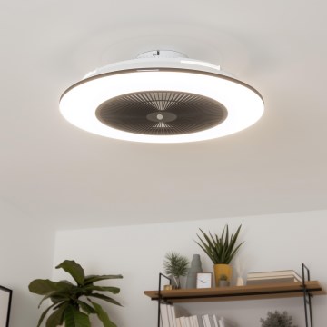 Brilagi - LED dimbare lamp met ventilator AURA LED/38W/230V 3000-6000K zwart + afstandsbediening