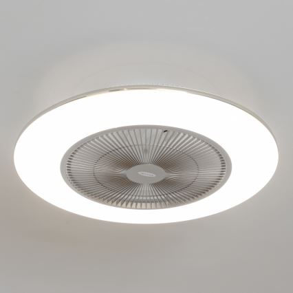 Brilagi - LED dimbare plafondventilator AURA LED/38W/230V 3000-6000K zilver + afstandsbediening