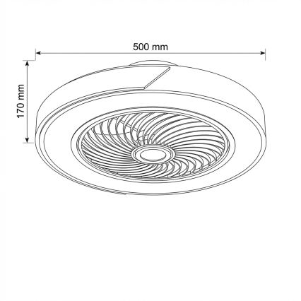 Brilagi - Dimbare LED-plafondventilator LED/38W/230V 3000-6500K Ø 50 cm grijs/eiken + afstandsbediening