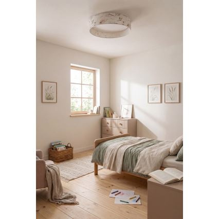 Brilagi - Dimbare LED-plafondlamp VELVET SMARTIX LED/24W/230V 3000-6000K Ø 45 cm wit/bloemen Wi-Fi Tuya Beacon + afstandsbediening