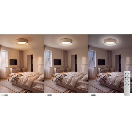 Brilagi - LED-dimbare plafondlamp VELVET SMART VARI LED/24W/230V 3000-6500K Ø 45 cm beige + afstandsbediening