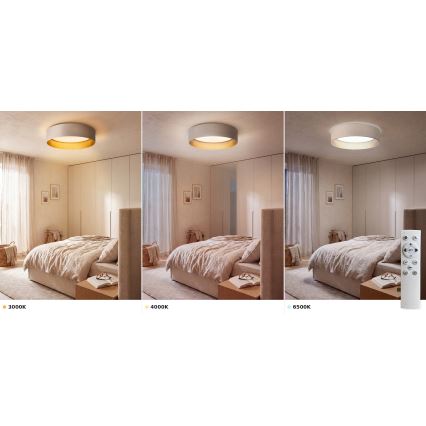 Brilagi - Dimbare LED-plafondlamp VELVET SMART VARI LED/24W/230V 3000–6500K Ø 45 cm crème/goud + afstandsbediening