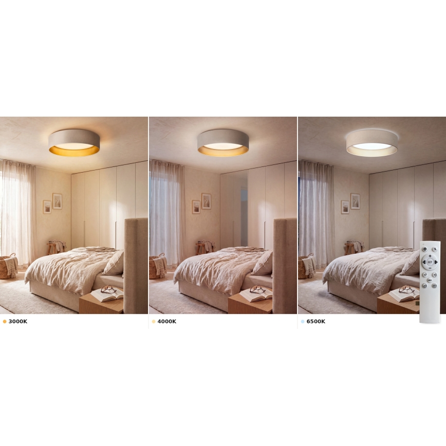 Brilagi - Dimbare LED-plafondlamp VELVET SMART VARI LED/24W/230V 3000–6500K Ø 45 cm crème/goud + afstandsbediening