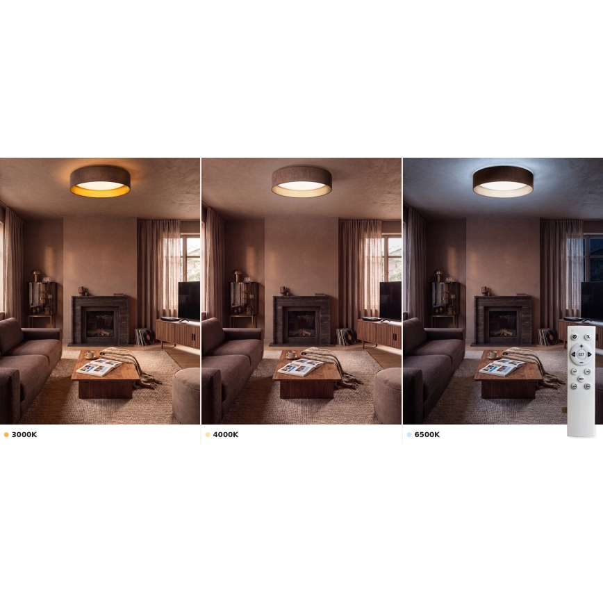 Brilagi - LED-dimbare plafondlamp VELVET SMART VARI LED/36W/230V 3000-6500K Ø 55 cm bruin/goud + afstandsbediening