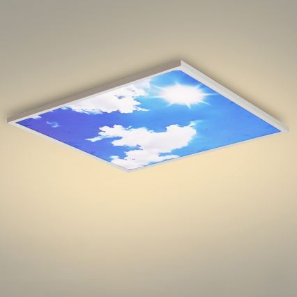 Brilagi - Dimbare LED-plafondlamp SLIMFRAME LED/58W/230V 60x60 cm 3000-6000K zilver/blauw + afstandsbediening
