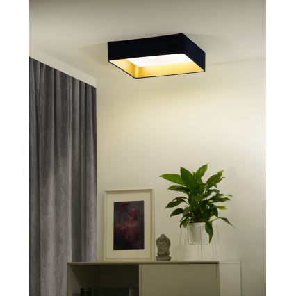 Brilagi - Dimbare LED-plafondlamp VELVET SQUARE SMART LED/36W/230V 60x60 cm 2700-6500K Wi-Fi Tuya + afstandsbediening donkerblauw