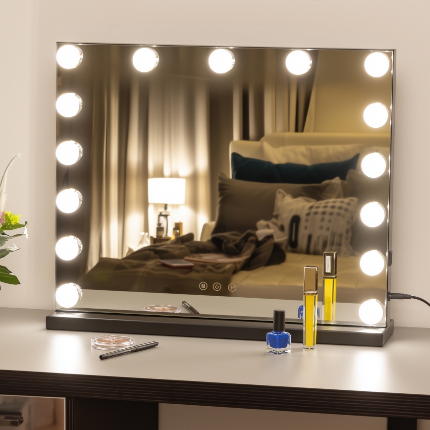 Brilagi - LED dimbare make-up spiegel HOLLYWOOD LED/15W/230V 3000/4000/6500K