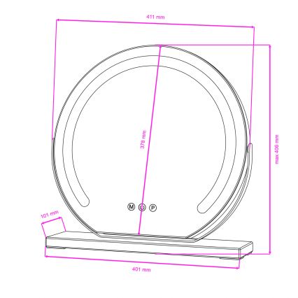BRILAGI - LED-dimbare make-upspiegel CALIFORNIA LED/14W/230V 3000/4000/6500K 44x40 cm zwart