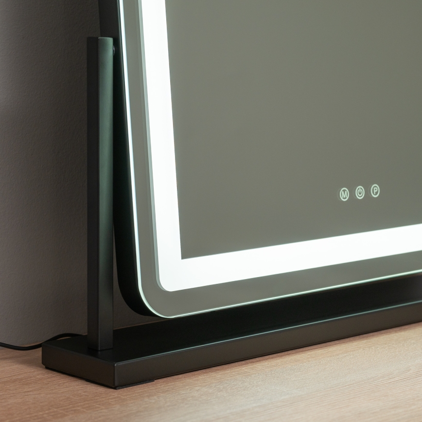 BRILAGI - LED-dimbare make-upspiegel CALIFORNIA LED/25W/230V 3000/4000/6500K 55x44 cm zwart