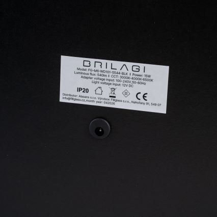 BRILAGI - LED-dimbare make-upspiegel CALIFORNIA LED/25W/230V 3000/4000/6500K 55x44 cm zwart
