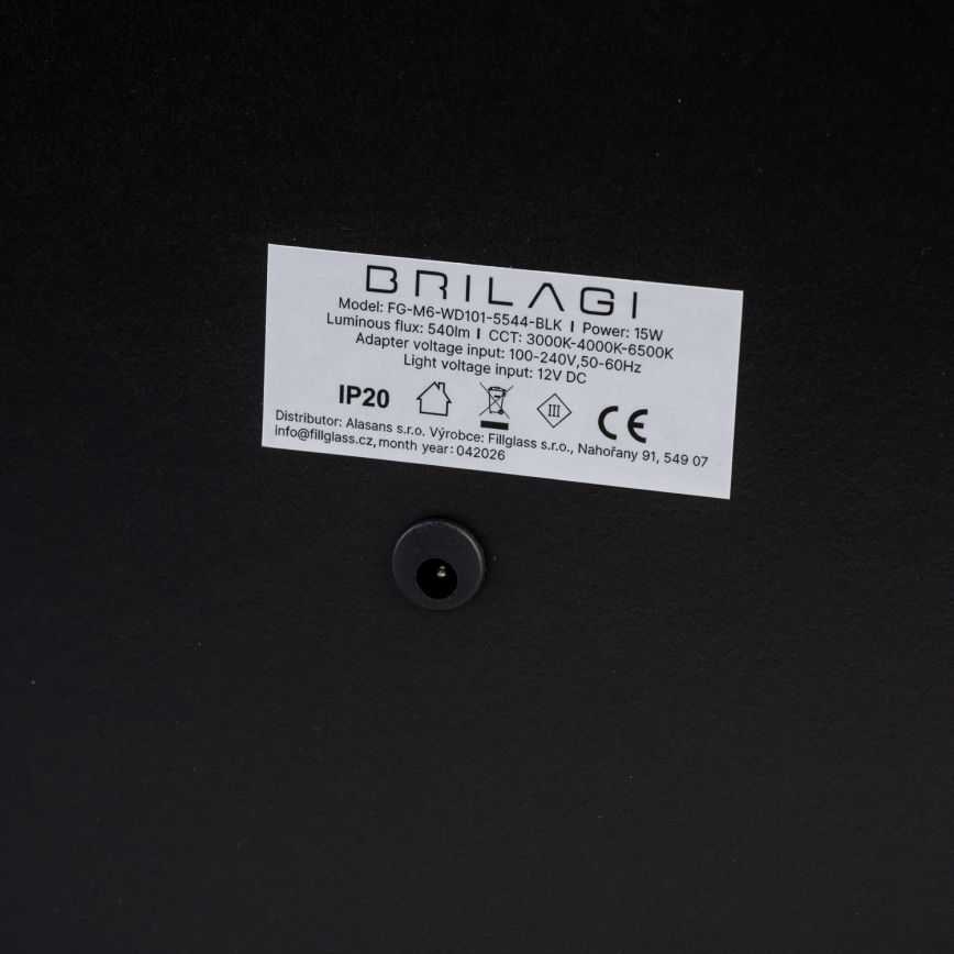 BRILAGI - LED-dimbare make-upspiegel CALIFORNIA LED/25W/230V 3000/4000/6500K 55x44 cm zwart