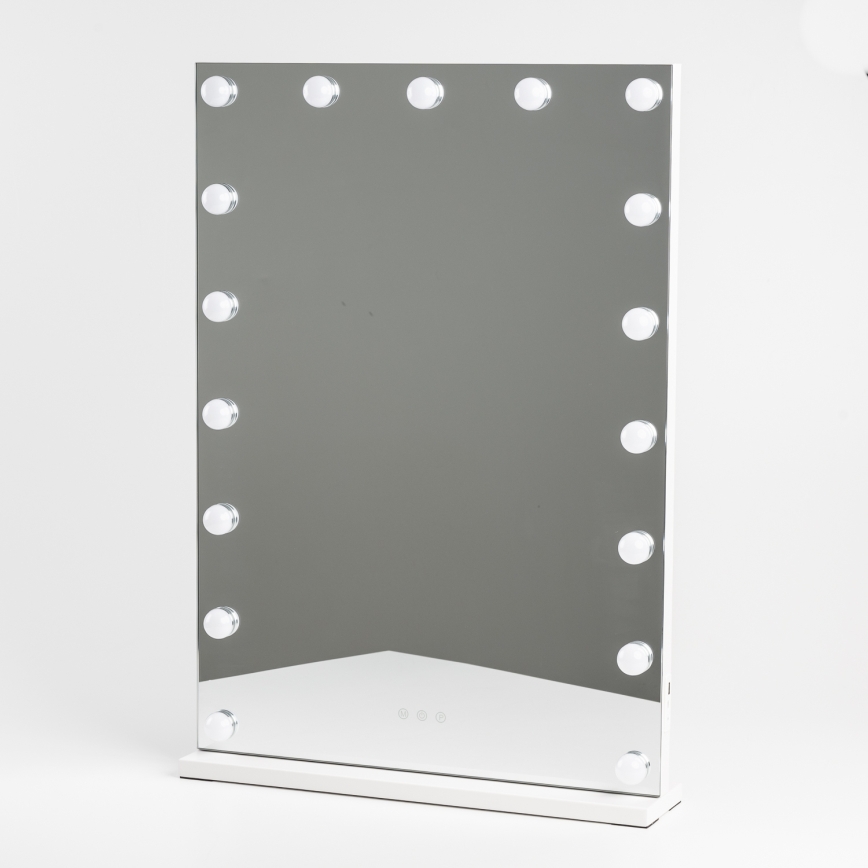 BRILAGI - LED dimbare make-upspiegel HOLLYWOOD LED/15W/230V CCT + 2x USB 55x77 cm wit