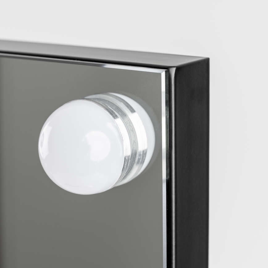 BRILAGI - Dimbare make-upspiegel HOLLYWOOD LED/15W/230V CCT + 2x USB 55x77 cm zwart