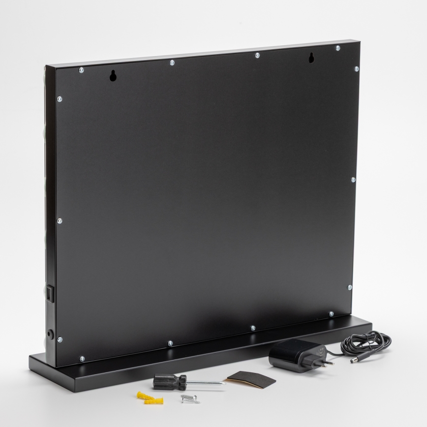 BRILAGI - LED dimbare make-upspiegel HOLLYWOOD LED/15W/230V CCT + USB zwart