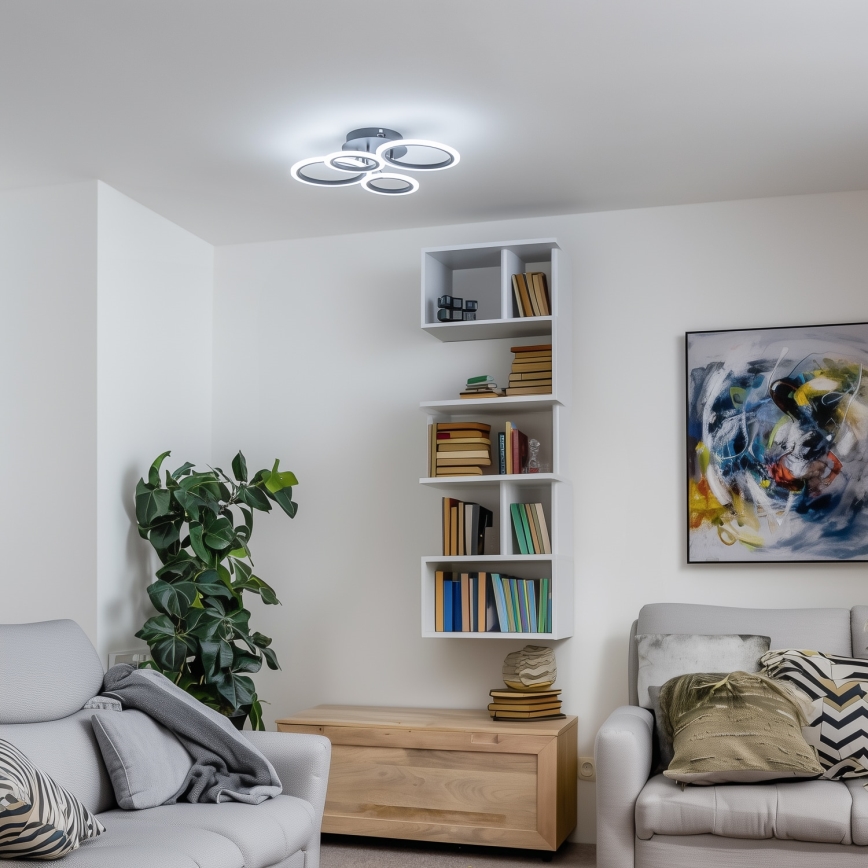 Brilagi - LED-dimbare plafonnière ORBITS LED/50W/230V 3000-6500K zwart + afstandsbediening