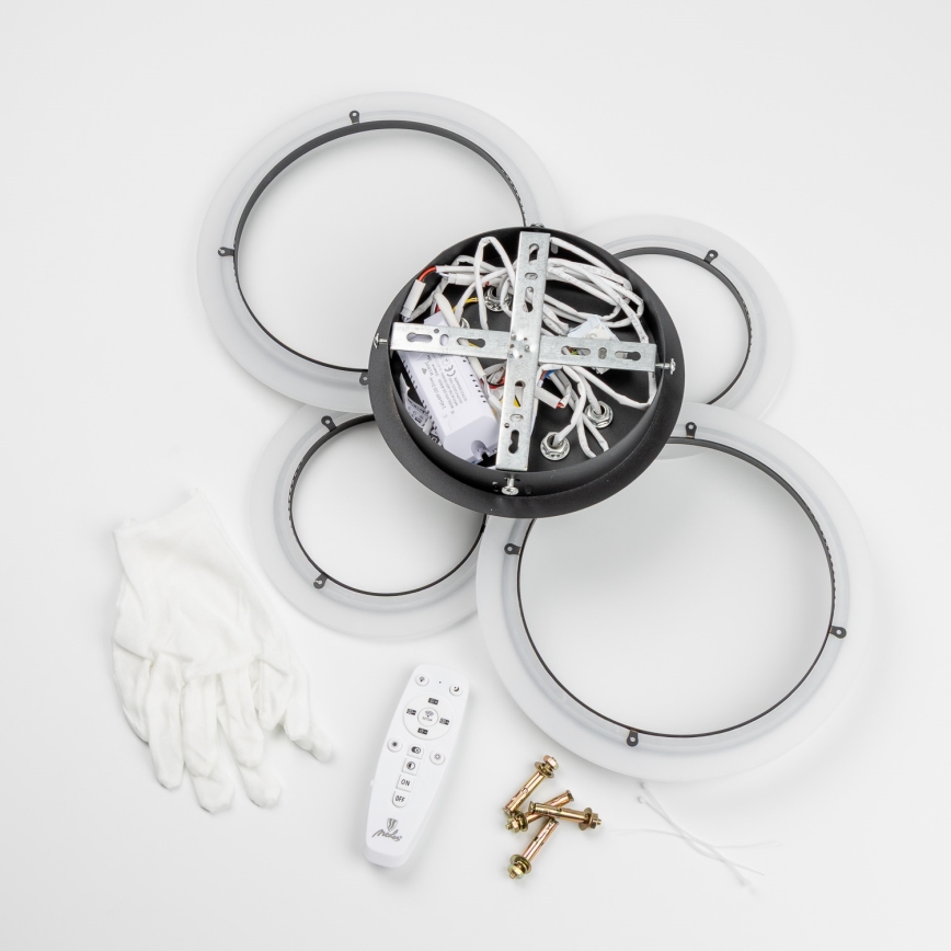 Brilagi - LED-dimbare plafonnière ORBITS LED/50W/230V 3000-6500K zwart + afstandsbediening