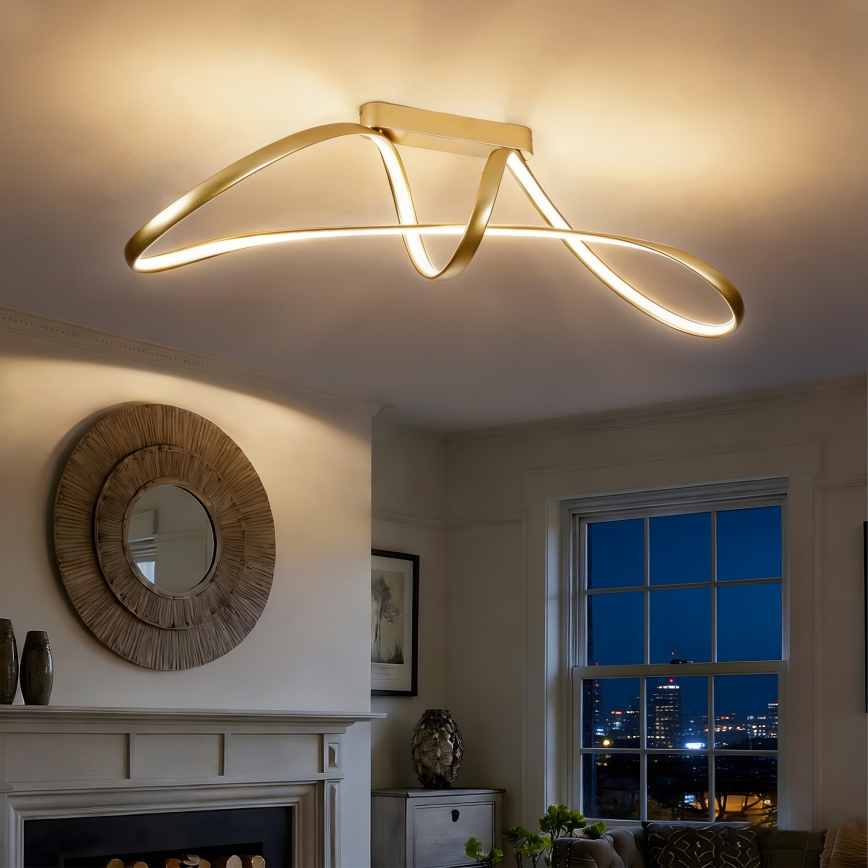 Brilagi - dimbare LED opbouwplafonnière TWISTER LED/60W/230V 3000-6000K goudkleurig + afstandsbediening