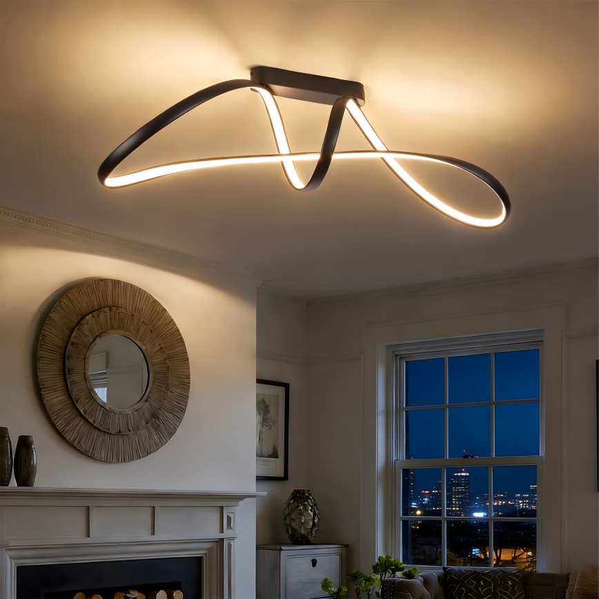 Brilagi - Dimbare LED-opbouwlamp TWISTER LED/60W/230V 3000-6000K zwart + afstandsbediening